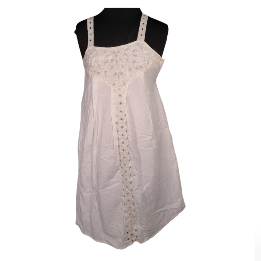 Calypso St Barth White Cotton Embellished Dress